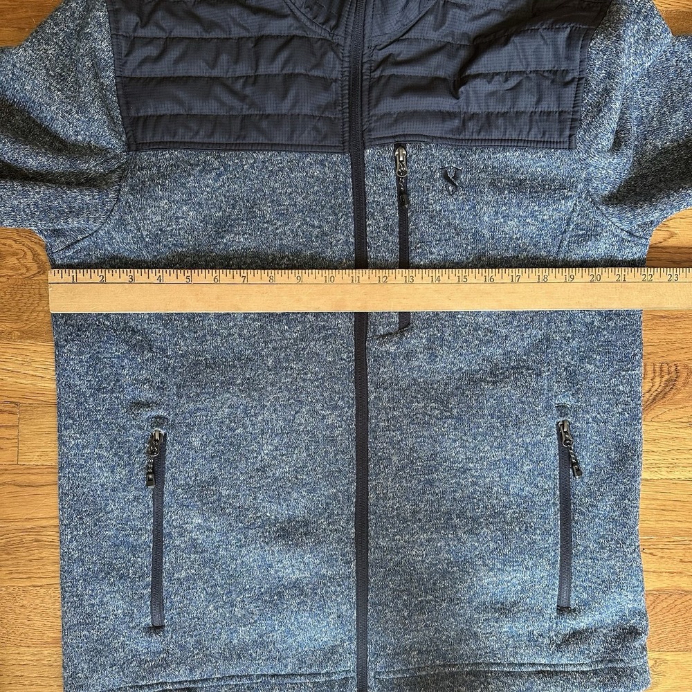 Stoic Sweater Fleece Jacket Mens Large Blue Quilted Yoke Full Zip Outdoor warm - Picture 8 of 11